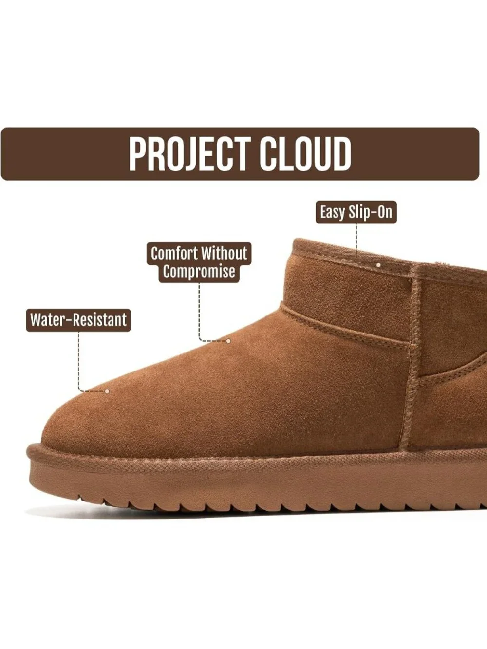 Womens Tobacco Suede Project Cloud Genuine Leather Comfortable Ankle Boots